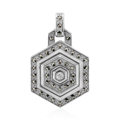 Zilveren hanger met een I2 (J) Diamant (Annette classic)