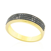 Gouden ring met zwarte diamanten