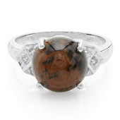 Zilveren ring met een mahonie obsidiaan