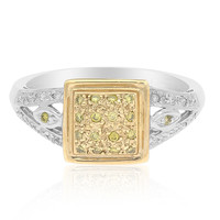Gouden ring met gele SI1 diamanten