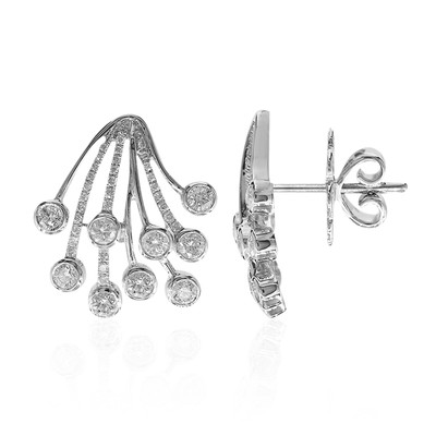 Gouden oorbellen met SI2 (H) Diamanten (Estée Collection)