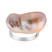 Zilveren ring met een Perzik zoetwater kweekparel (TPC)