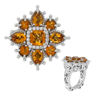 Zilveren ring met citrienstenen (Dallas Prince Designs)