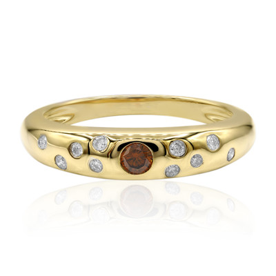 Gouden ring met een VS1 Cognac diamant (Annette)