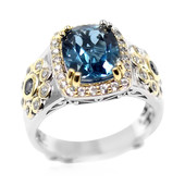 Zilveren ring met een Londen-blauwe topaas (Dallas Prince Designs)