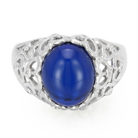 Zilveren ring met een Blauwe Dominicaanse Barnsteen