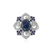 Zilveren ring met een blauwe ster saffier