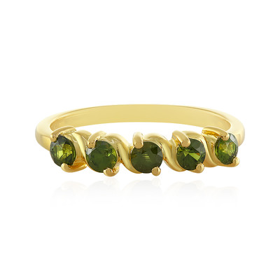 Zilveren ring met Groene Ceylon Zirkonen