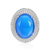 Zilveren ring met een Blauwe agaat