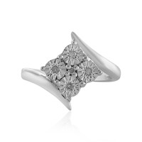 Zilveren ring met I3 (H) Diamanten