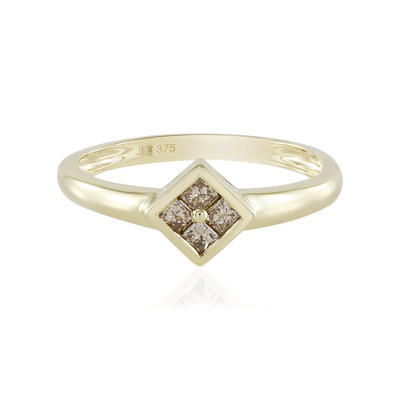 Gouden ring met I2 Bruine Diamanten