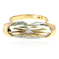 Gouden ring met een groene amethist