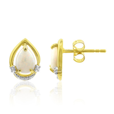 Gouden oorbellen met witte opalen