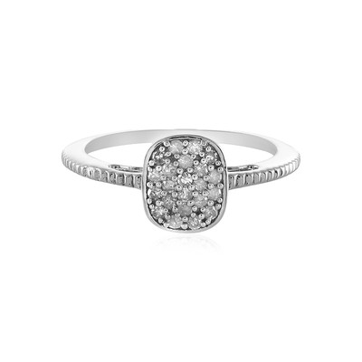 Zilveren ring met I1 (I) Diamanten