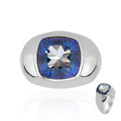 Zilveren ring met een blauwe mystieke kwarts