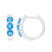 Zilveren oorbellen met Goias Neonblauwe Apatieten
