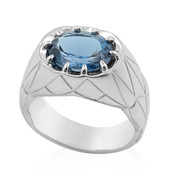 Zilveren ring met een Londen-blauwe topaas (de Melo)