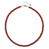 Zilveren halsketting met Rode onyxen