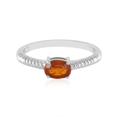 Zilveren ring met een Oranje Tanzania Kyaniet