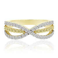 Gouden ring met kanarie gele Diamanten SI