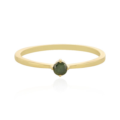 Gouden ring met een groene diamant