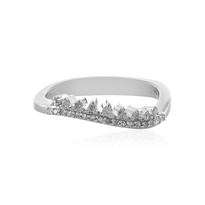 Zilveren ring met een I2 (I) Diamant