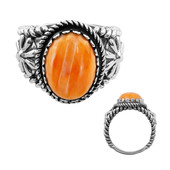 Zilveren ring met een Oranje Steklige Oester (Desert Chic)