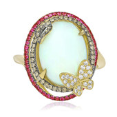 Gouden ring met een AAA Welo-opaal