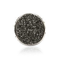 Zilveren ring met een platina glitter kwarts