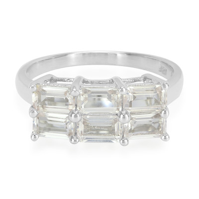 Zilveren ring met danburietkristallen