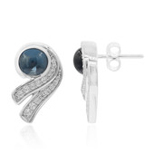 Zilveren oorbellen met Londen-blauwe topaasstenen (Remy Rotenier)
