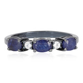 Zilveren ring met Madagaskar Blauwe Saffieren
