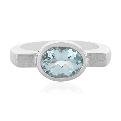 Zilveren ring met een hemel-blauwe topaas (MONOSONO COLLECTION)