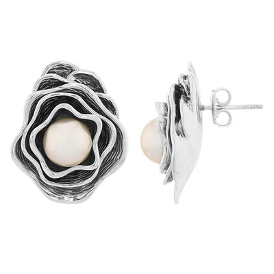 Zilveren oorbellen met Ming Parels (MONOSONO COLLECTION)