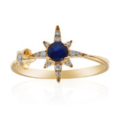 Gouden ring met een Blauwe Ceylon saffier