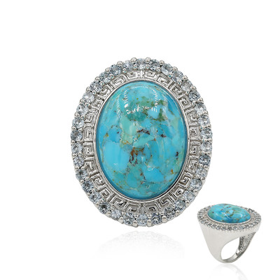Zilveren ring met een Blauwe Kingman Mohave Turkoois (Art of Nature)