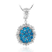 Zilveren halsketting met neon blauwe apatieten (Dallas Prince Designs)