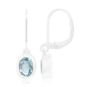 Zilveren oorbellen met hemel-blauwe topaasstenen (MONOSONO COLLECTION)