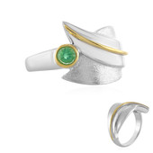 Zilveren ring met een Ethiopische smaragd (MONOSONO COLLECTION)