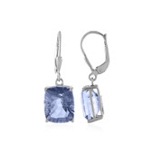 Zilveren oorbellen met blauwe mystieke kwartskristallen