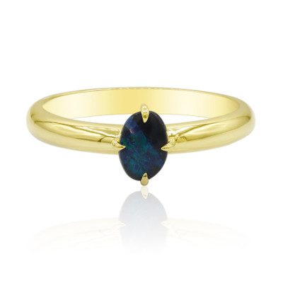 Gouden ring met een Lightning Ridge Zwarte Opaal (Mark Tremonti)