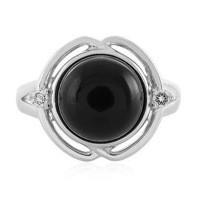 Zilveren ring met een onyx