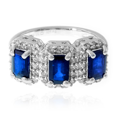 Zilveren ring met Koningsblauwe Spinellen