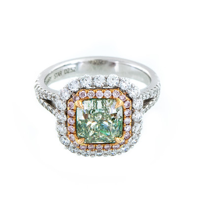 Gouden ring met een groene diamant (CIRARI)