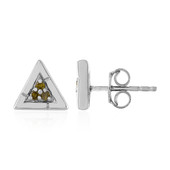 Zilveren oorbellen met I2 Gele Diamanten