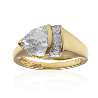Gouden ring met een Herkimer Kwarts (Amanda Adkins)