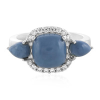 Zilveren ring met een blauwe opaal