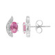 Zilveren oorbellen met roze toermalijnen