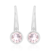 Zilveren oorbellen met rozen kwartskristallen