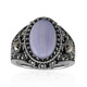 Zilveren ring met een blauwe kant agaat (Annette classic)